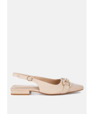 Womens Salova Pearl-Studded Horsebit Flats