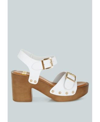 Rag and Co Womens Ompasa Genuine Leather Clog Sandals