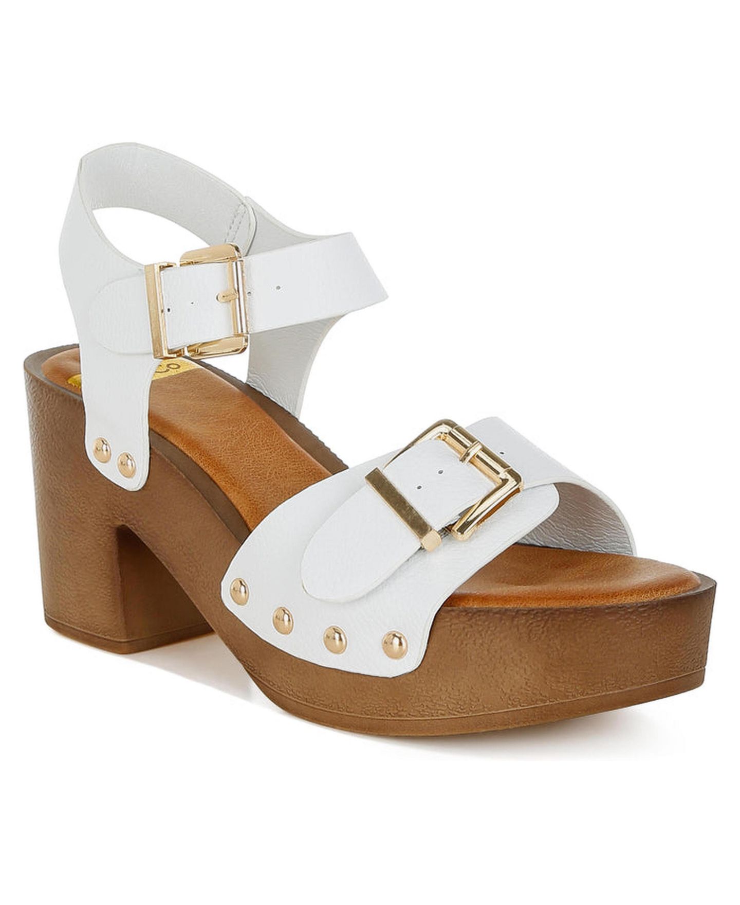 Женские сандалии Rag & Co Ompasa Genuine Leather Clog, цвет: Белый кожаный — фото 2