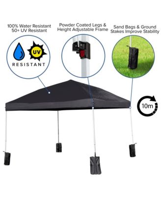 Ukko 10'X10' Weather Resistant, Uv Coated Pop Up Canopy Tent With Sandbags And Wheeled Case