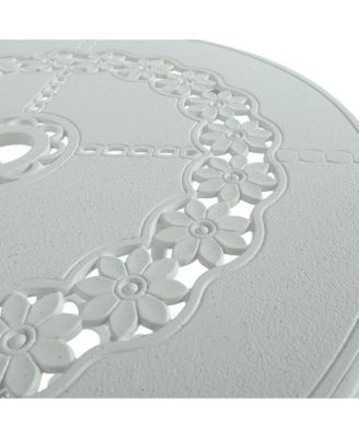 25 Inches Outdoor Bistro Table with Umbrella Hole Cast Aluminium Patio Dining Table Outdoor Round Bistro Table, Bronze