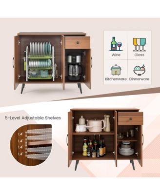 Sideboard Cabinet with 3 Doors and Pull out Drawer Adjustable Shelves