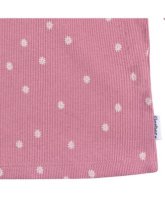 Baby Girls 2-Piece Shirt and Shorts Set, Pink Flower, 18 Months