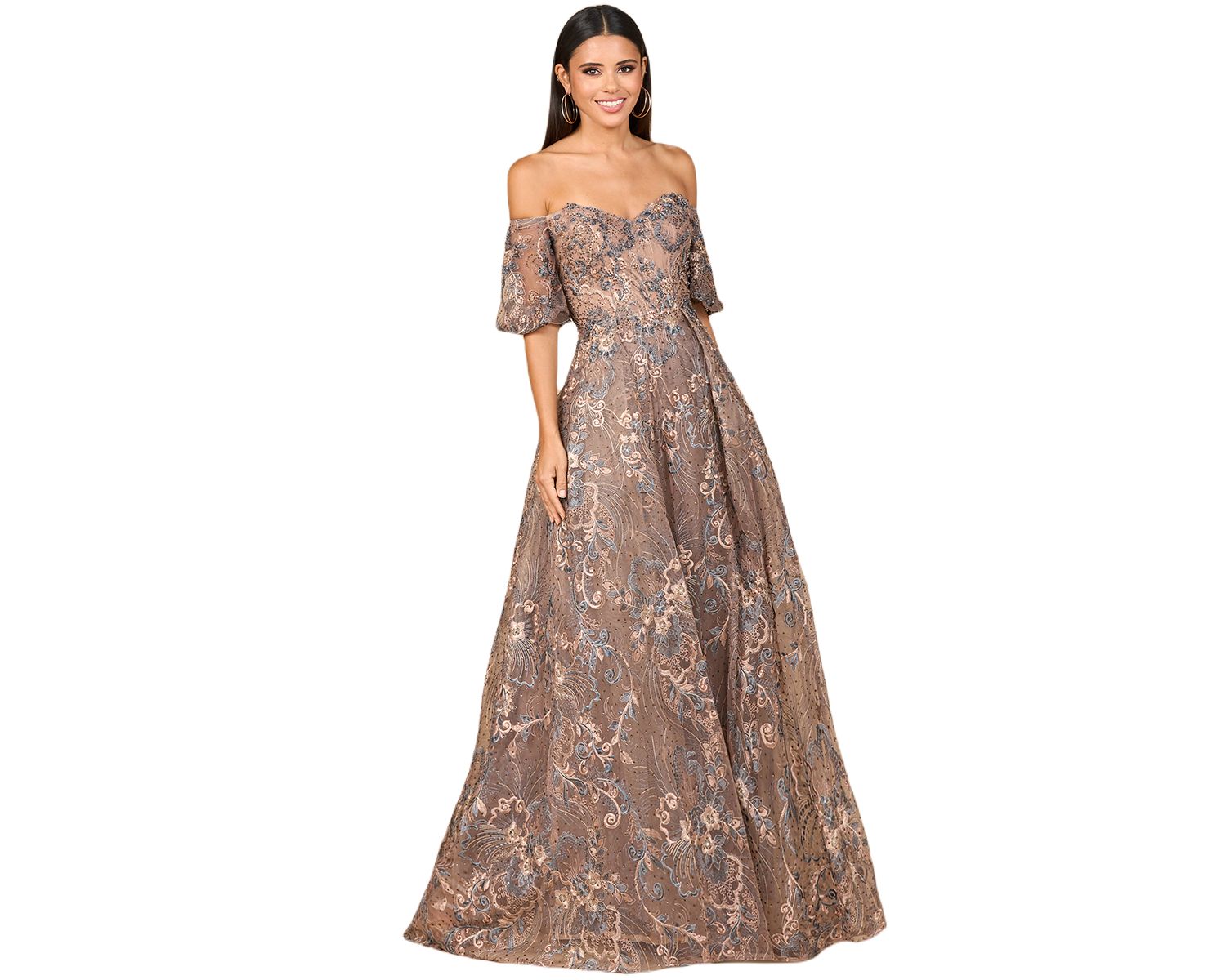 Women's Off Shoulder Lace Ballgown