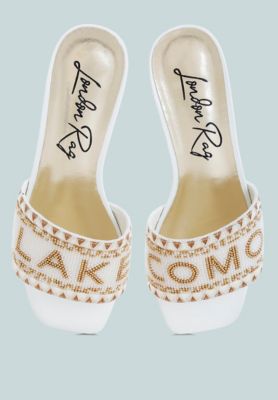 Vacay Babe Lake Como Beaded Slip-On Heels