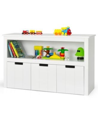 Kid Toy Storage Cabinet 3 Drawer Chest with Wheels Large Storage Cube Shelf