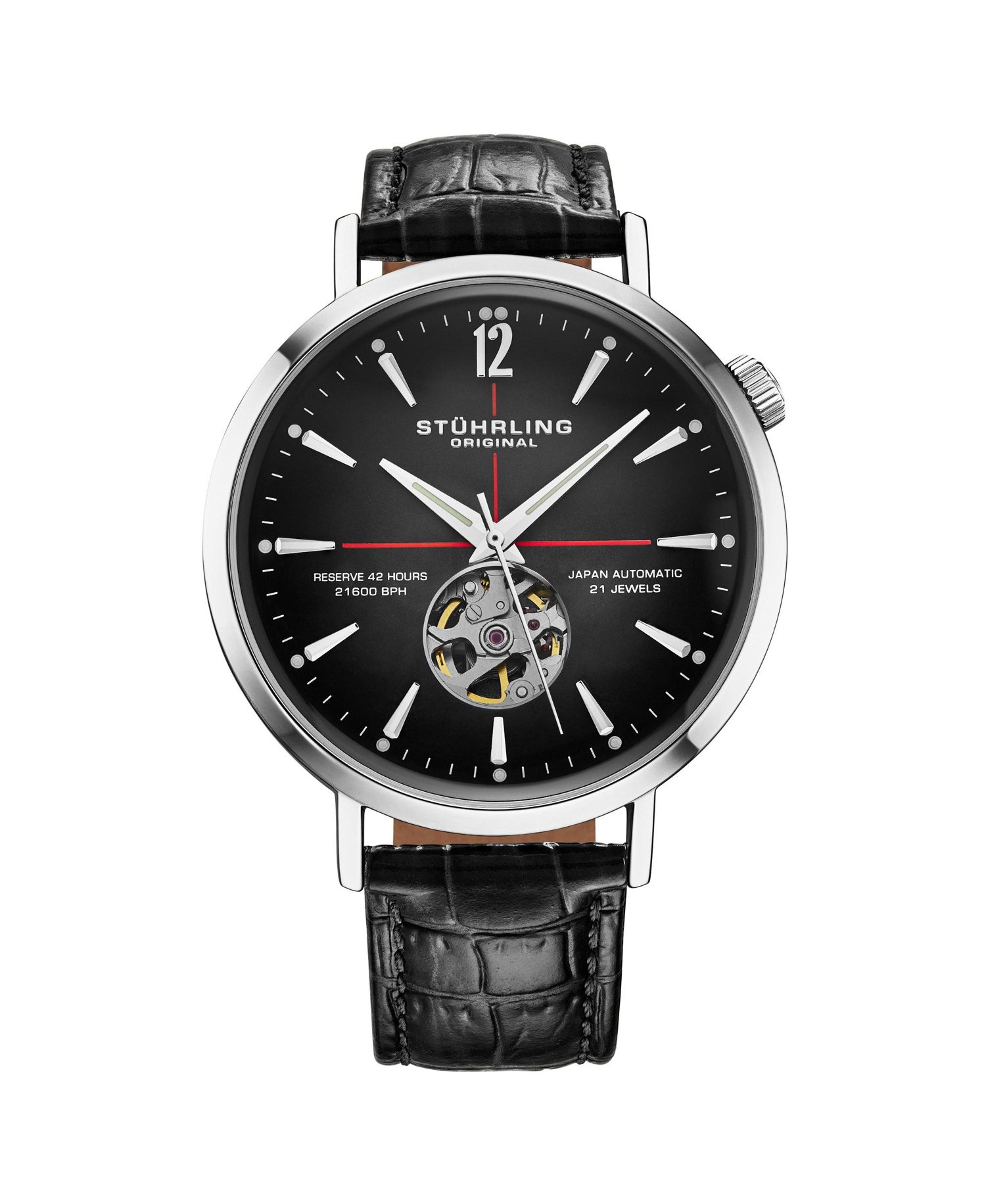 Mens 1021 Quasar Skeleton Automatic 42mm Watch