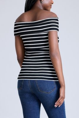 Maternity Rib Knit Short Sleeve Off The Shoulder Top - Motherhood