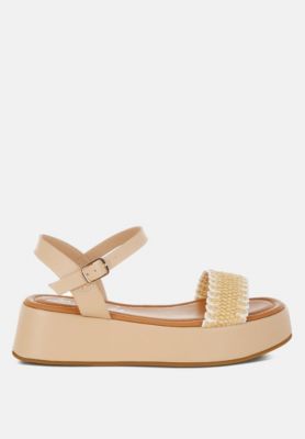 Anglong Raffia Flatform Sandals