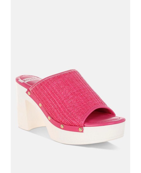 Женские сабо Rag & Co Marengo Raffia Wooden Clogs