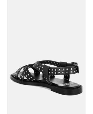 Anemone Studded Flat Gladiator Sandals