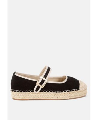 Bolean Soft Suede Leather Mary Jane Espadrilles