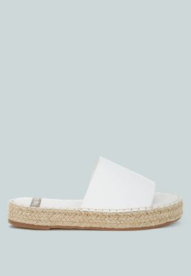 Womens Scalar Genuine Soft Leather Espadrille Flatforms