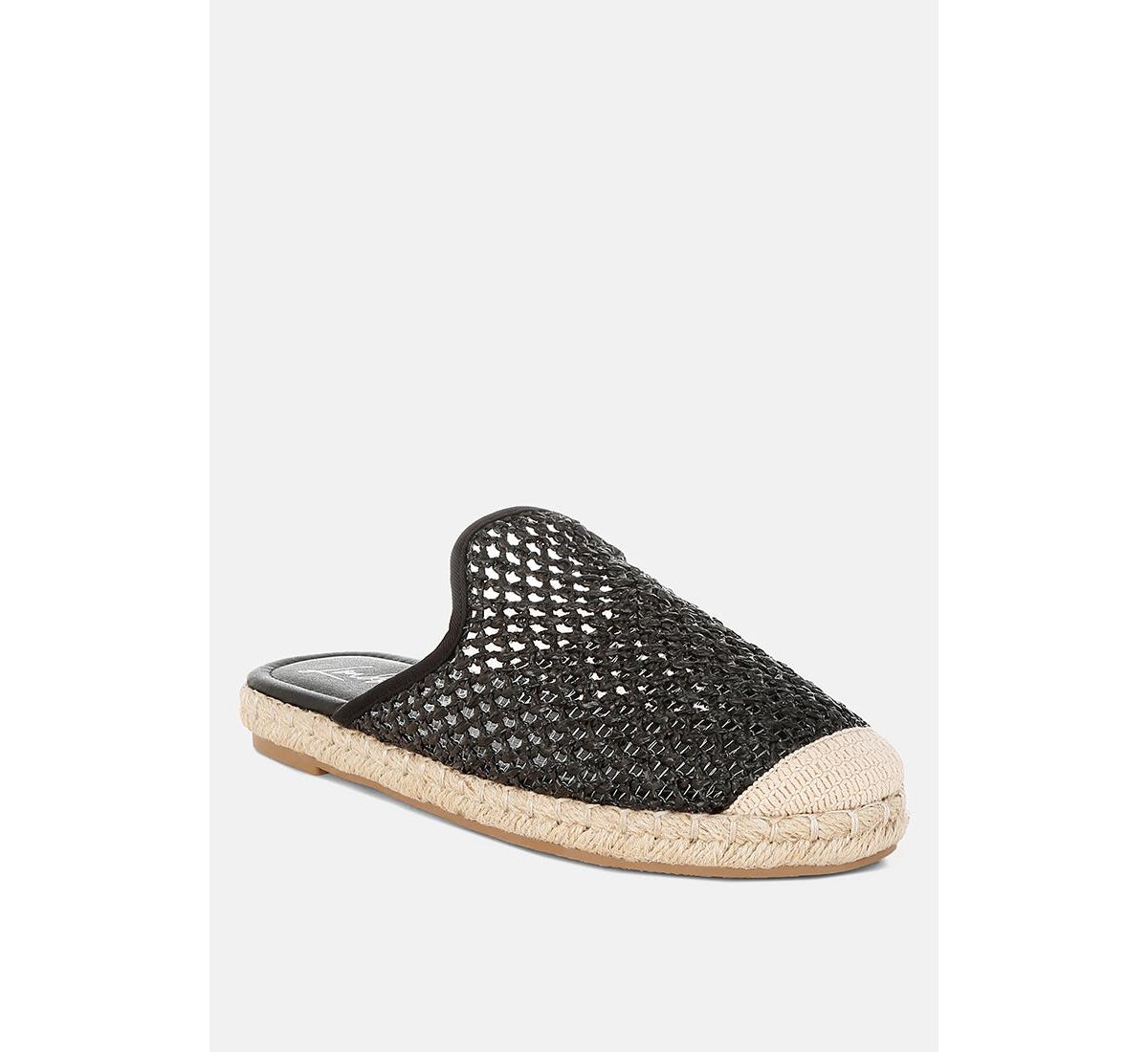 Nongai Raffia Espadrilles Mules - Yellow