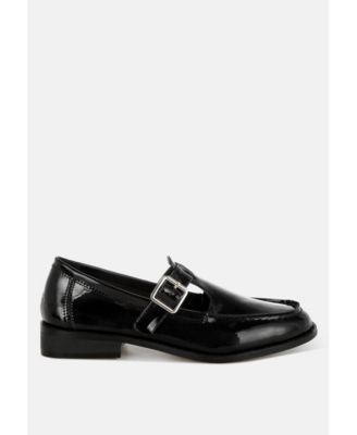 Swenson Patent Pleather Mary Jane Loafers
