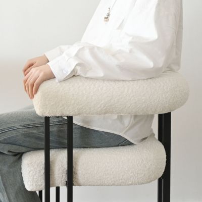 2-Pc Boucle Upholstered Modern 24.5-Inch with Curved Armrests – Counter Stool