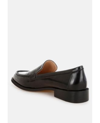 Womens Corleone Pleather Stacked Heel Loafers