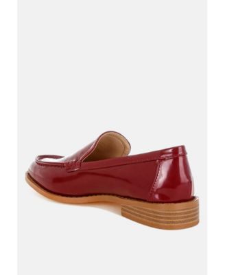 Womens Corleone Pleather Stacked Heel Loafers