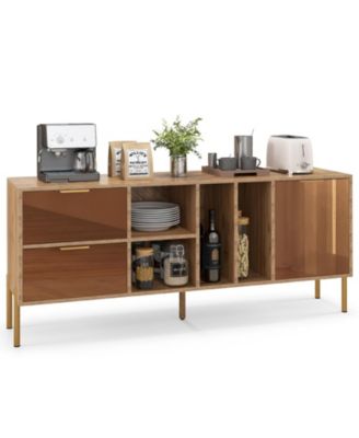 Mirrored Buffet Cabinet with 2 Drawers and 1 Door for Living Room