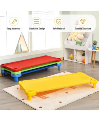 Pack of 4 Colorful Kids Stackable Naptime Cot