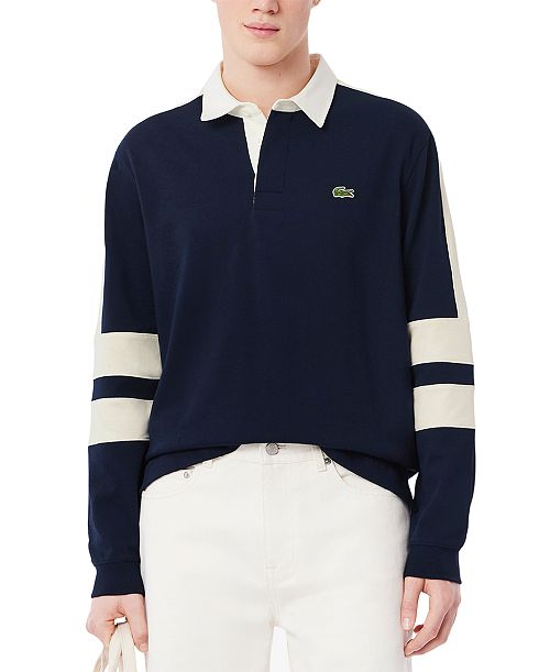 alfani Lacoste Men's Classic-Fit Stripe Polo Sweatshirt Men's Fashion & Accessories