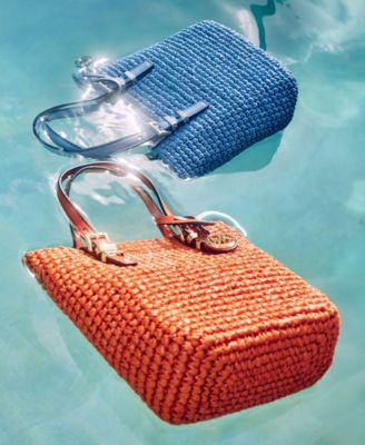 Quinn Small North South Woven Tote Crossbody