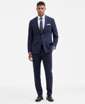 Calvin Klein Mens Slim Fit Wool Blend Suit In Blue
