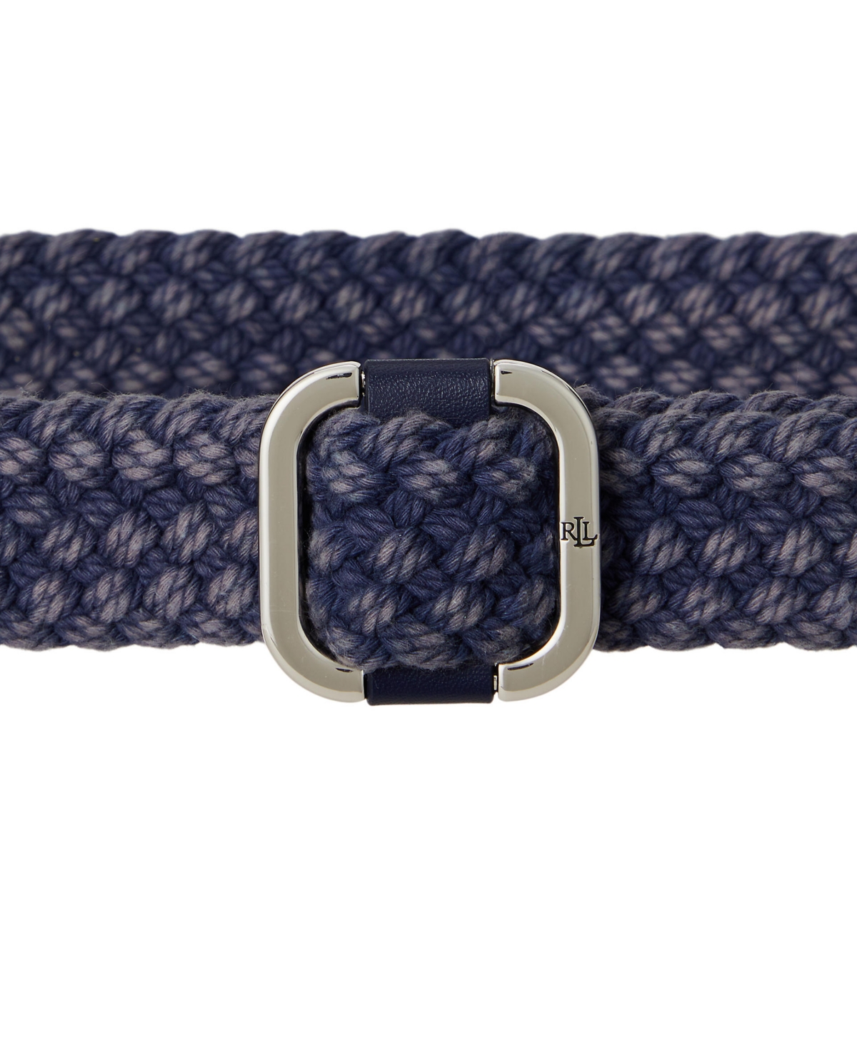 RALPH LAUREN SLIDE-BUCKLE WOVEN DENIM BELT 