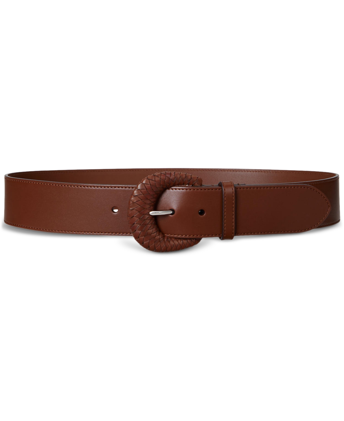 Ralph Lauren Woven-buckle Vachetta Leather Wide Belt