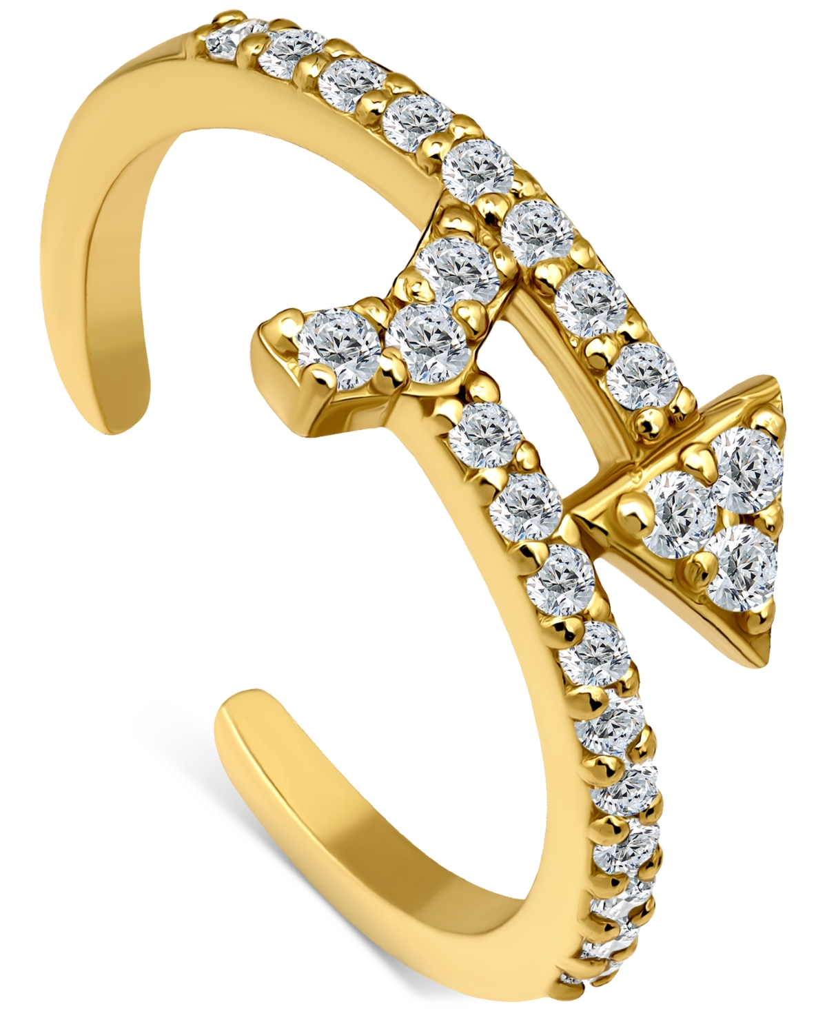 GIANI BERNINI CUBIC ZIRCONIA ARROW BYPASS ADJUSTABLE TOE RING IN STERLING SILVER (ALSO IN 18K GOLD-PLATED STERLING 