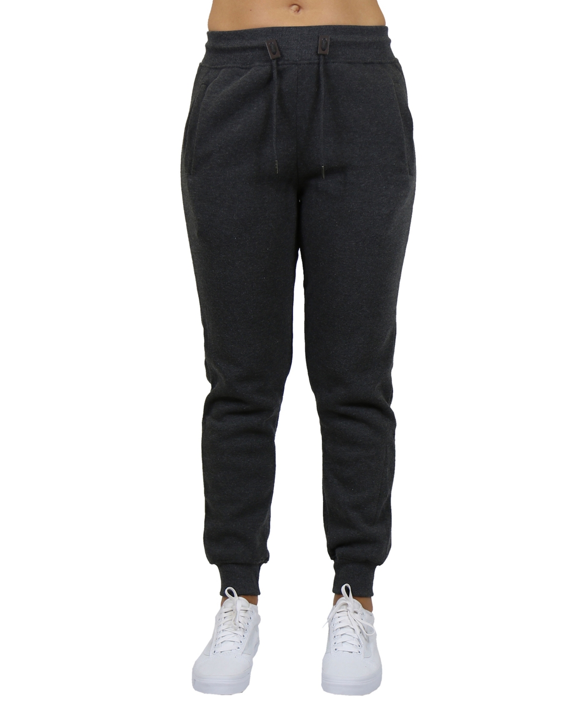 Galaxy By Harvic Women's Loose Fit Fleece Lined Jogger Sweatpants In Charcoal