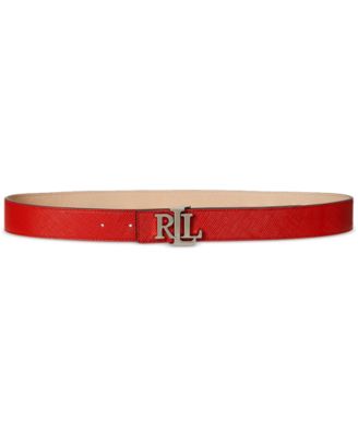 Lauren Ralph Lauren - Logo Reversible Crosshatch Leather Belt
