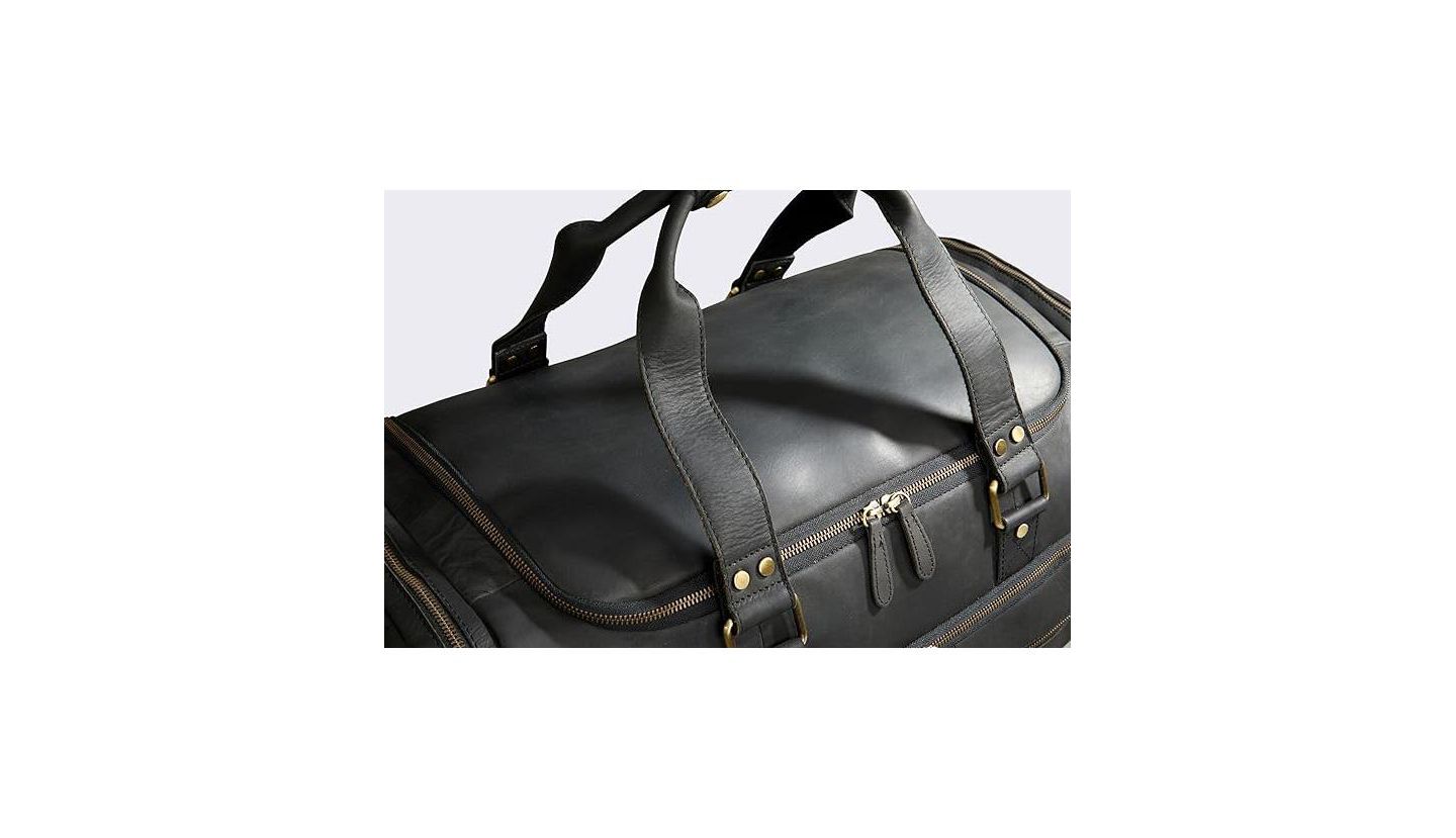 Мужская сумка Luxorro 100% Full Grain Leather Duffel - Only Duffel You will Need, цвет: Чёрный — фото 4