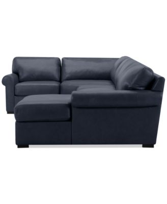 Radley Roll Arm 152" 4-Pc. Leather Wedge Corner Chaise Sectional