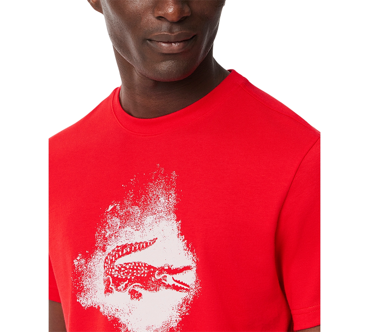 Lacoste Men's Ultra Dry Graphic Sport T-shirt - S - 3 In Red