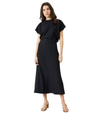Women's Draped Dolman-Sleeve Midi Dress
