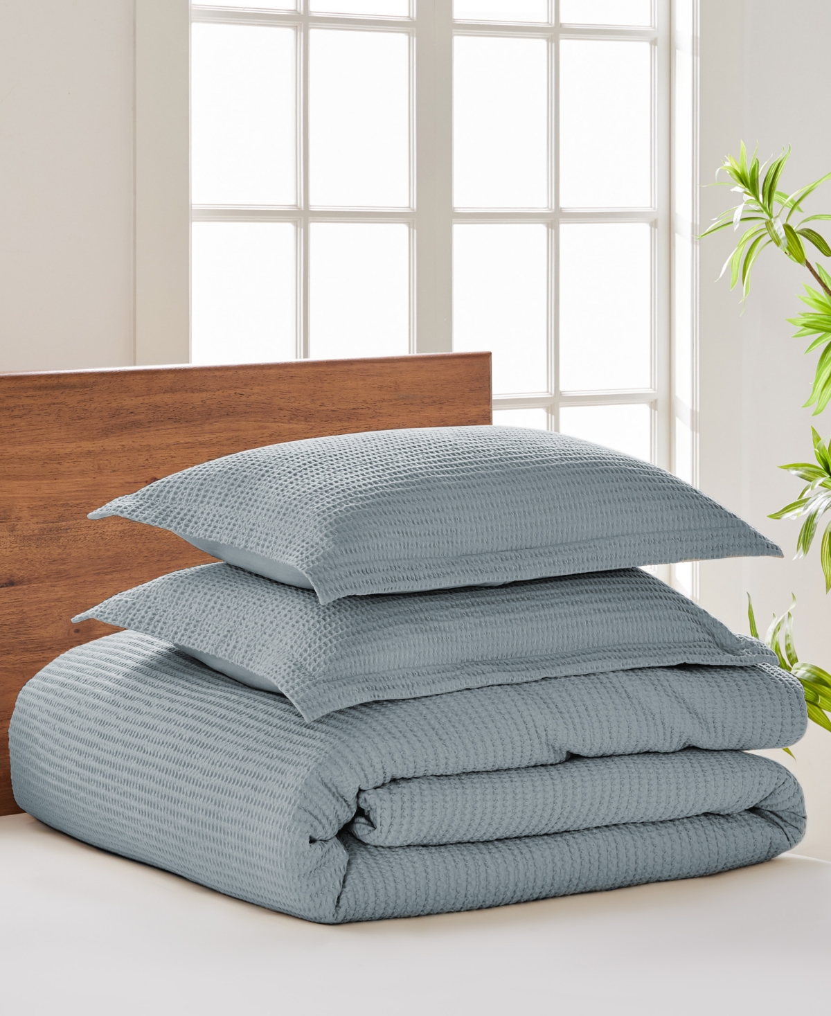 Levtex Cloud Waffle Textured 2-pc. Duvet Cover Set, Twin/twin Xl In Chambray