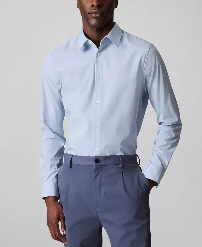 Men's Slim-Fit Supima Stretch Long-Sleeve Button-Front Shirt - thumbnail 6