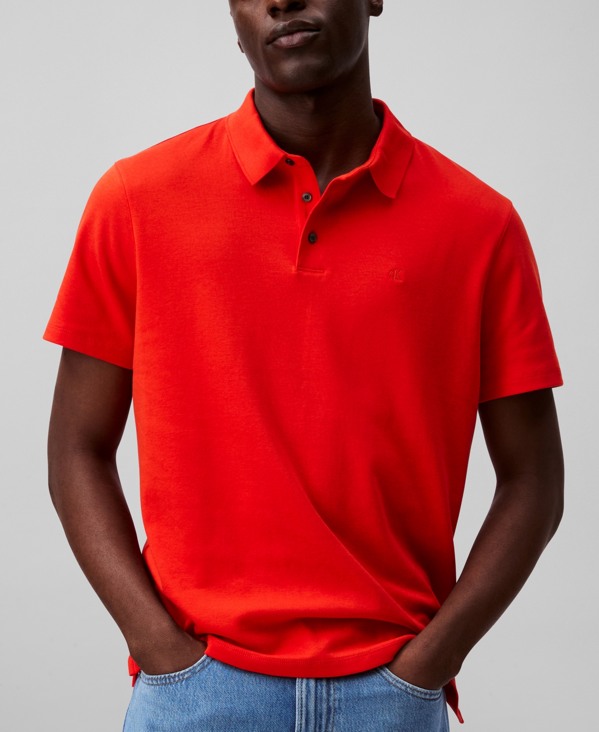 Calvin Klein Men's Short Sleeve Supima Cotton Polo Shirt In Red