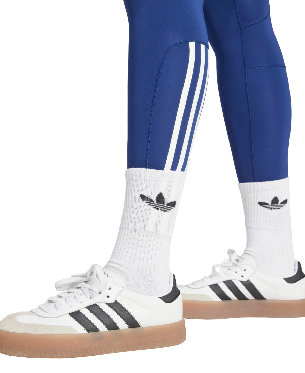 Shop Adidas Originals Women's Hyperglam Color Pop Full Length Training Leggings In Dark Blue,white
