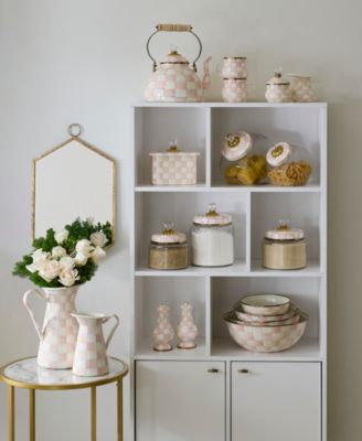 Rosy Check Kitchen Canister, Large