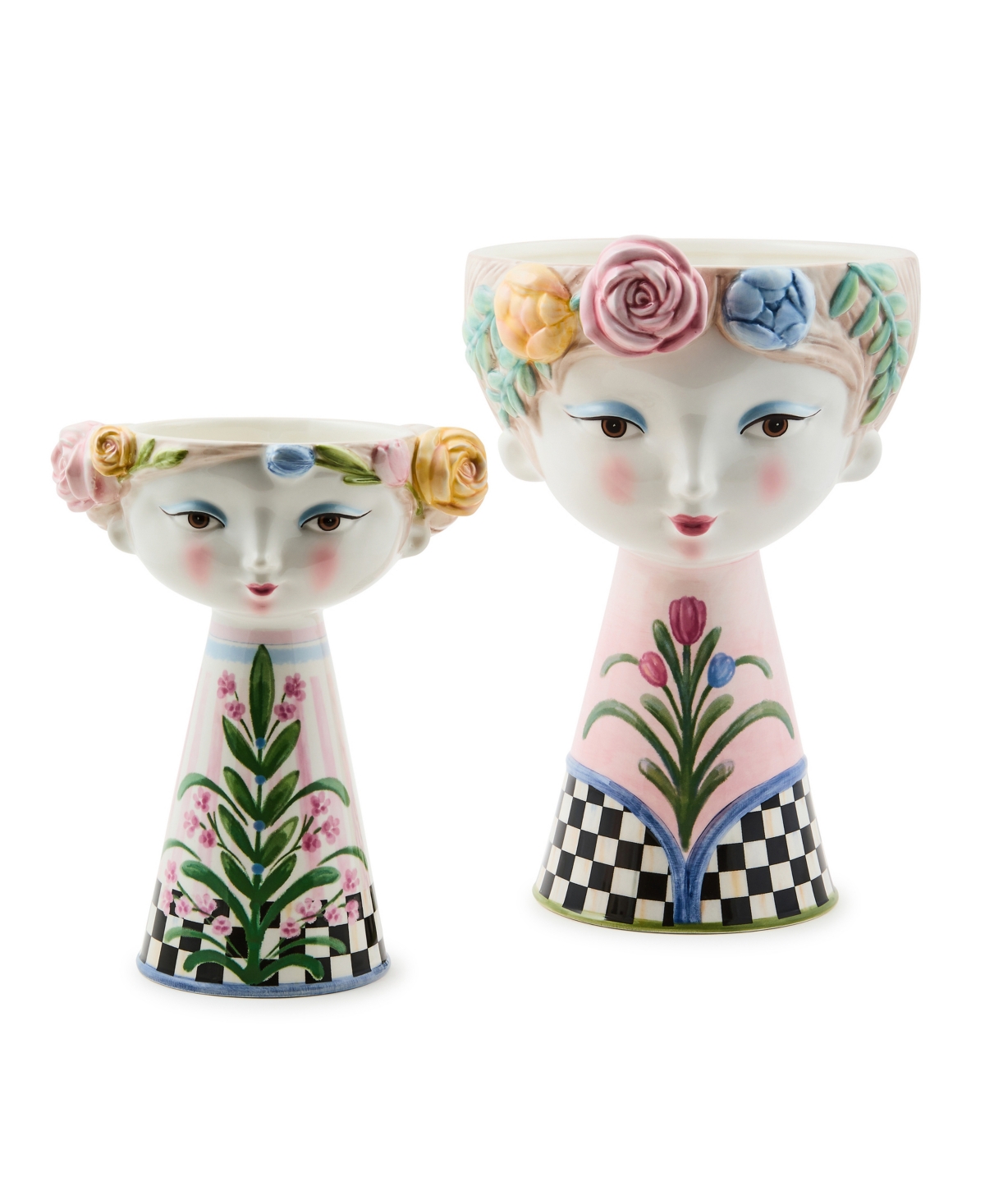 Mackenzie-Childs Rosy Meadow Short Lady Vase