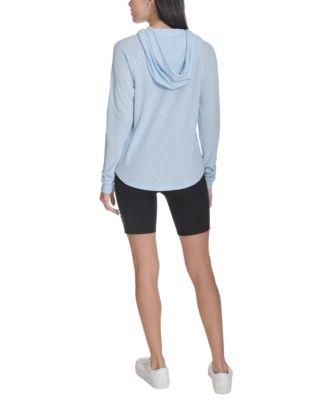 Ruched-Sleeve Zip Hoodie