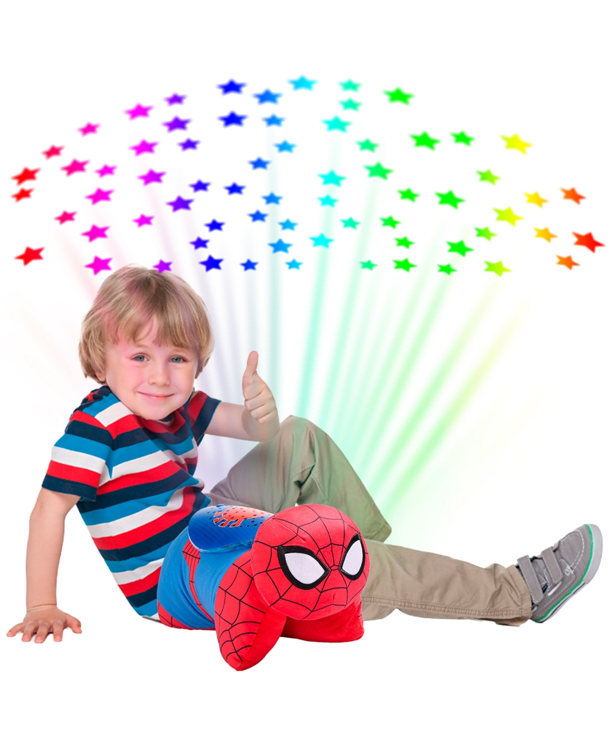 Pillow Pets Marvel Spider-man Plush Sleeptime Lite In Red