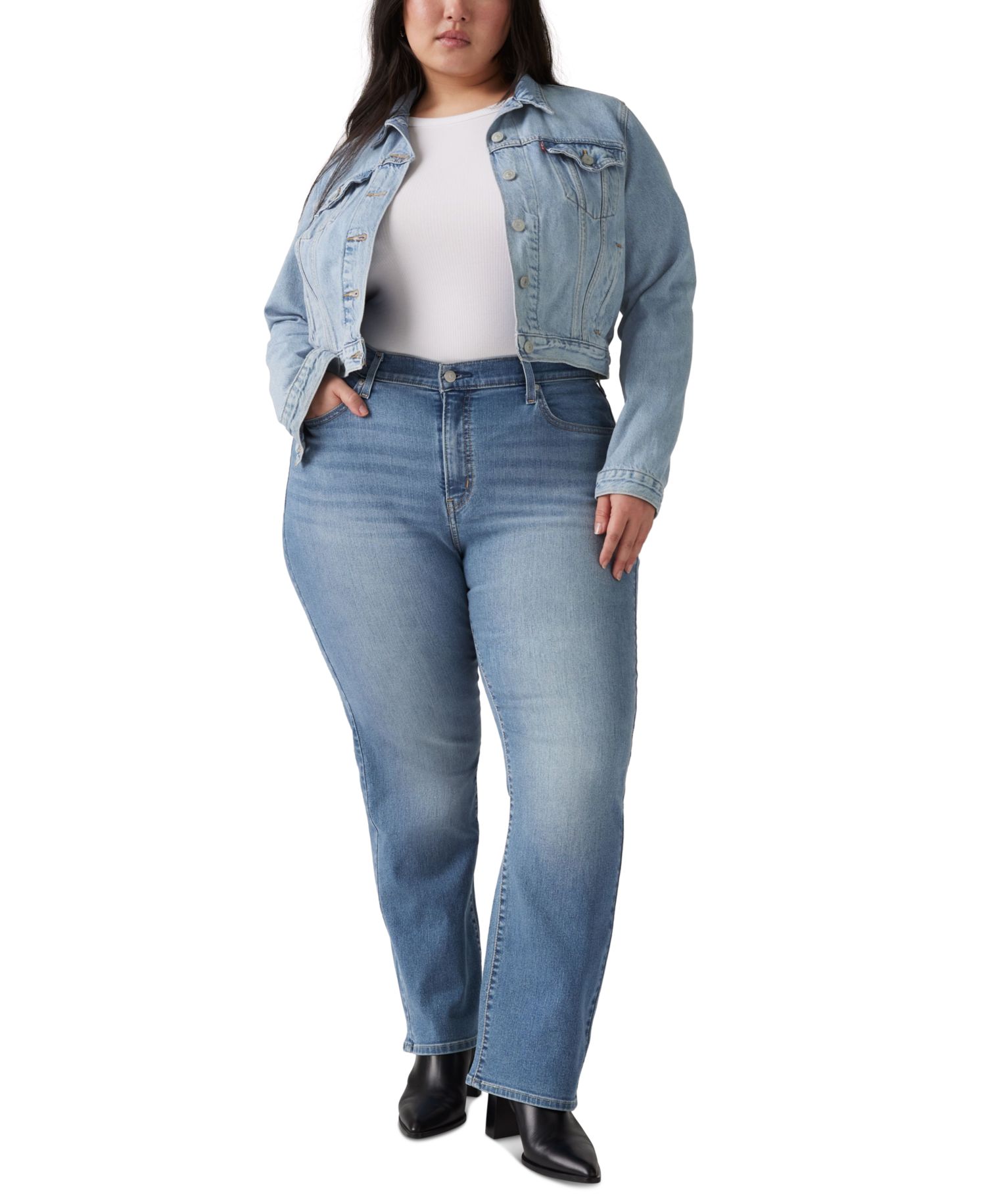 Trendy Plus Size 724 High-Rise Straight-Leg Jeans