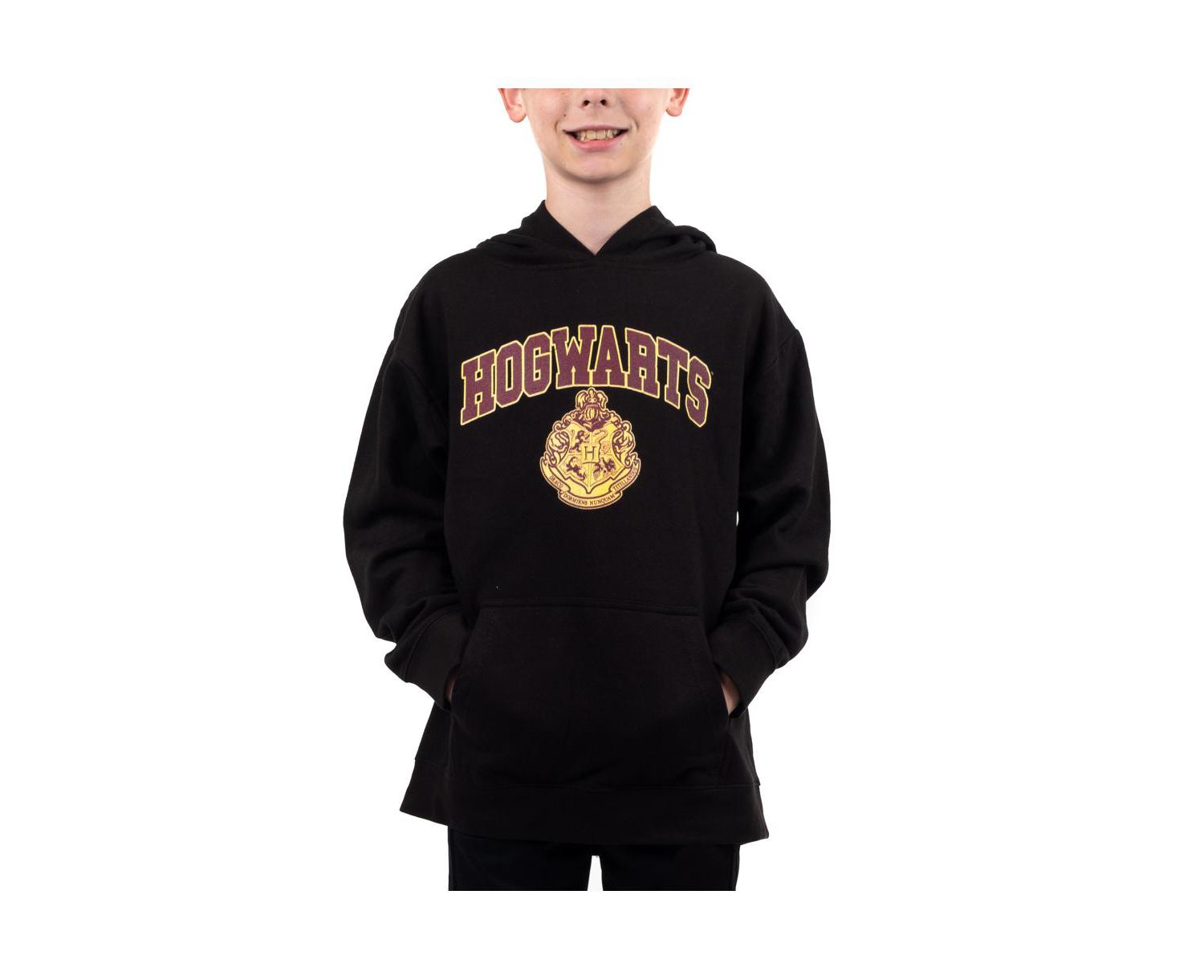 Hogwarts Crest Youth Boys Black Hooded Sweatshirt