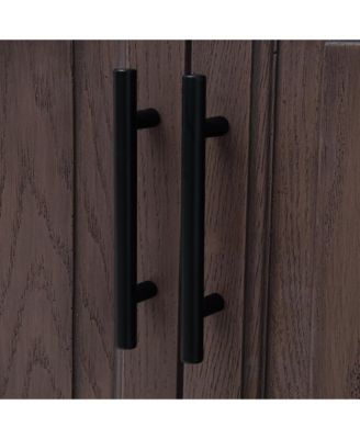 32" Bathroom Vanity with White Ceramic Sink & Faucet,Freestanding Bathroom Cabinet with 2 Storage Doors and Open iron Shelf