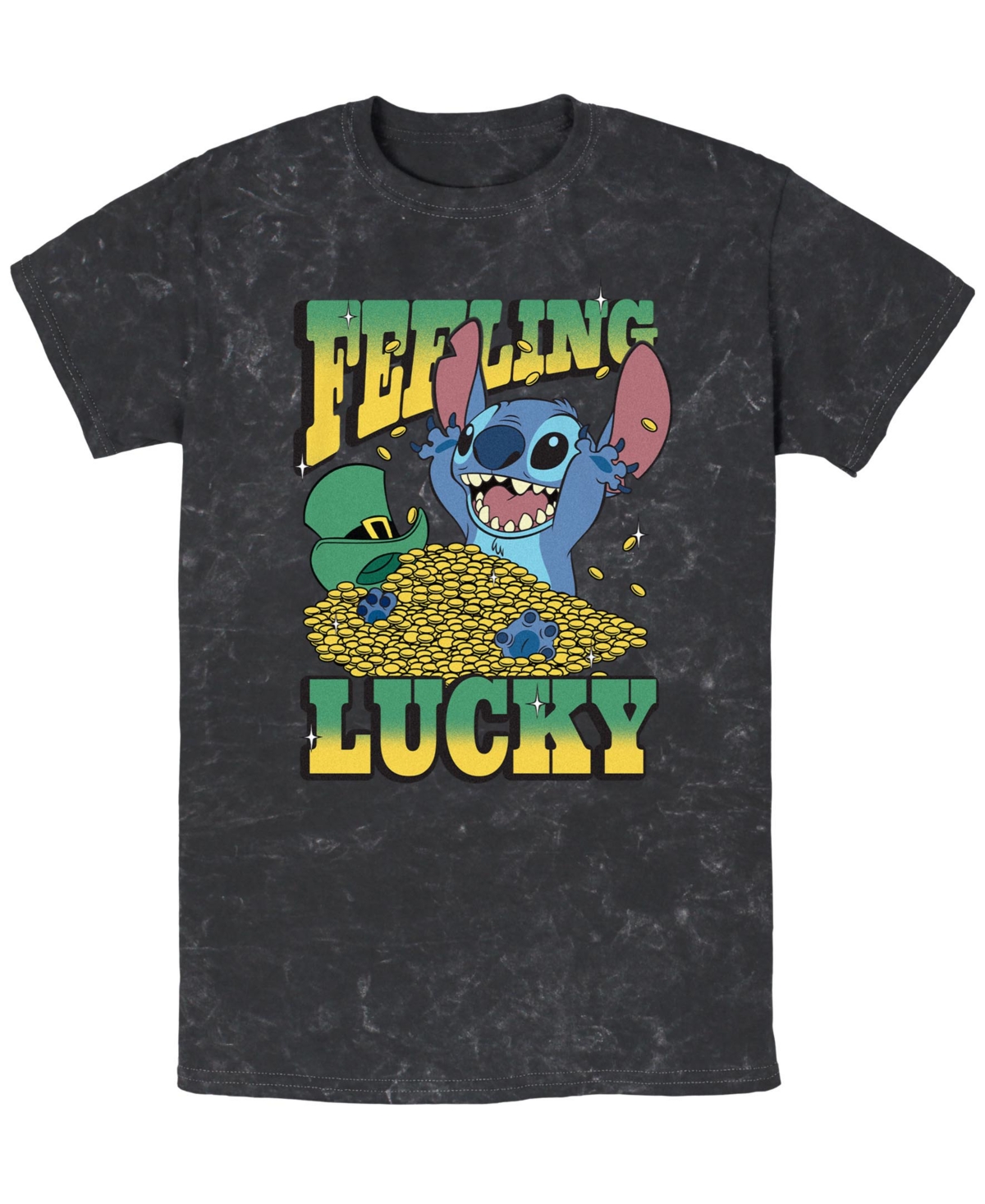 Men's Luck Short Sleeve Mineral Wash T-Shirt - Black