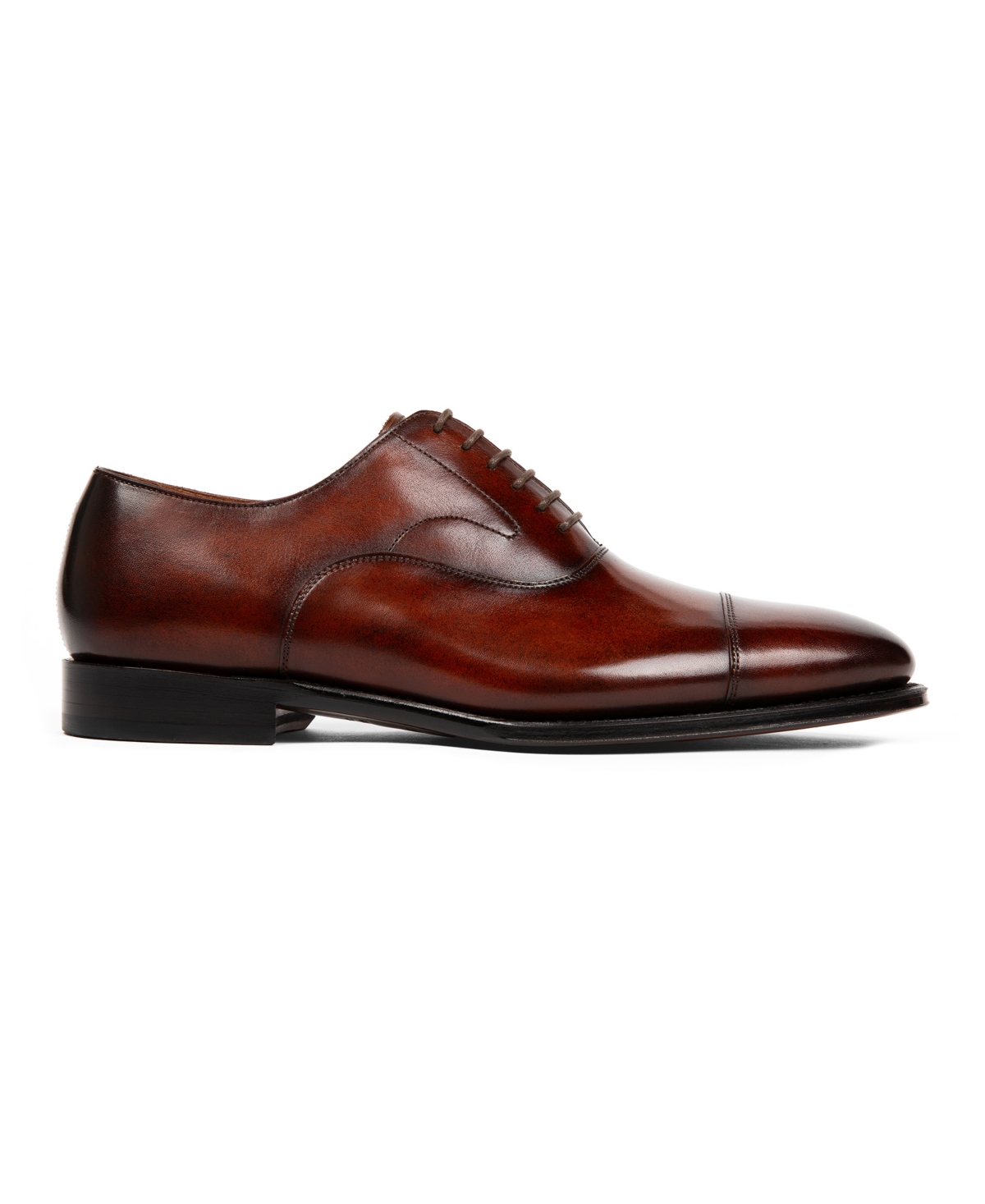Anthony Veer Men's Regent Cap Toe Leather Oxford Dress Shoes In Rustic Ember Cognac