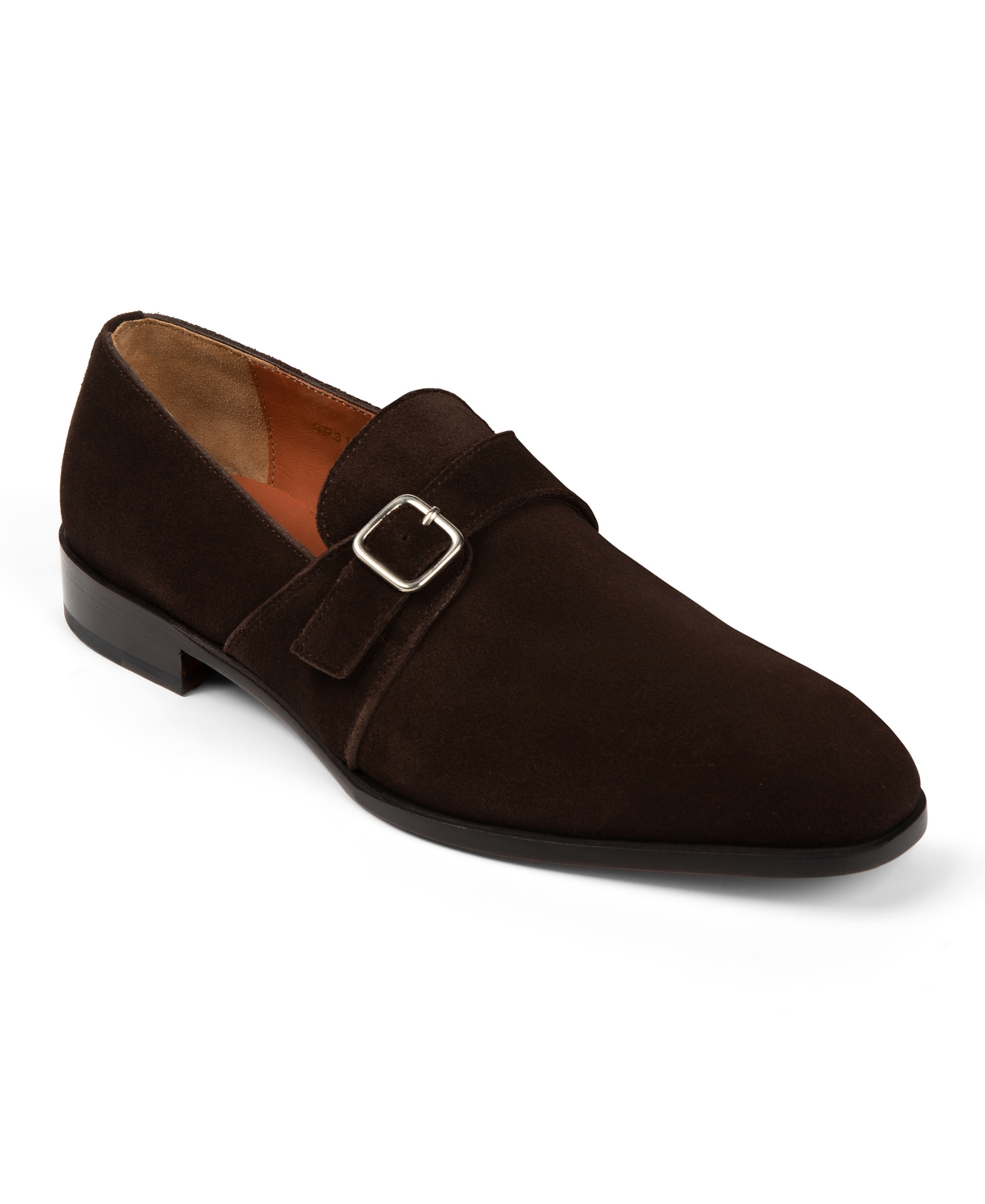 Men's Dunhill Single Monk Dress Loafers - Tobacco velvet brown